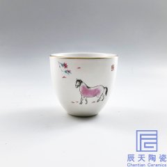 <b>貝文廣告定制陶瓷口杯 粉彩陶瓷口杯廠家</b>